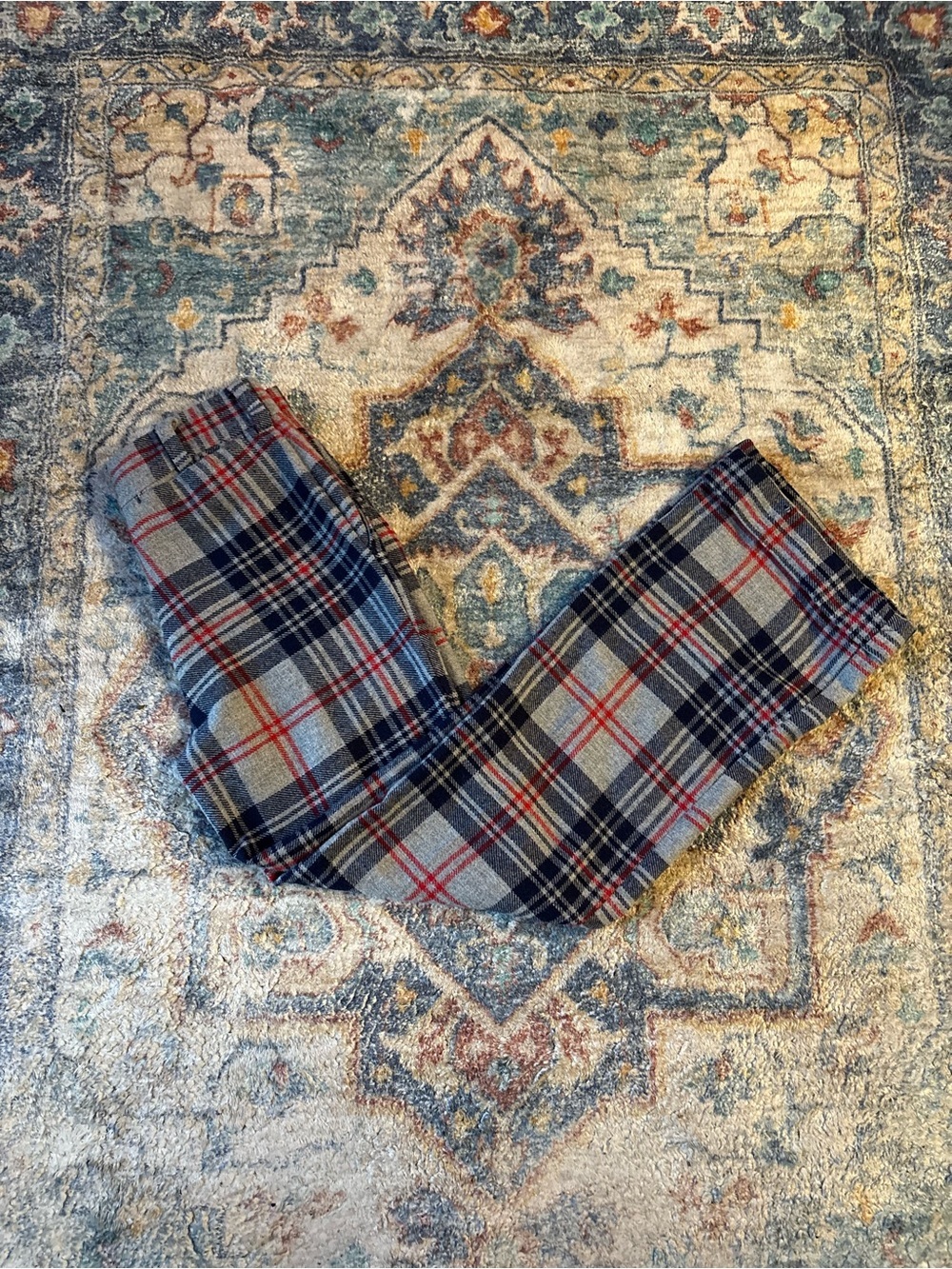 Vintage 70s Tobias Trousers Plaid Flared Pants Size 30